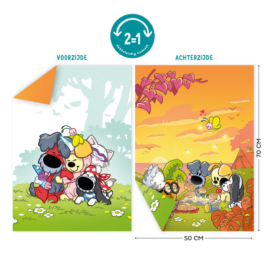Woezel & Pip - Poster Kampvuur & Verkleden 50x70cm