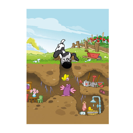 Woezel & Pip - Poster Graven & Rennen 50x70cm