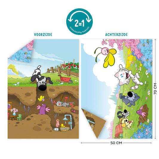 Woezel & Pip - Poster Graven & Rennen 50x70cm