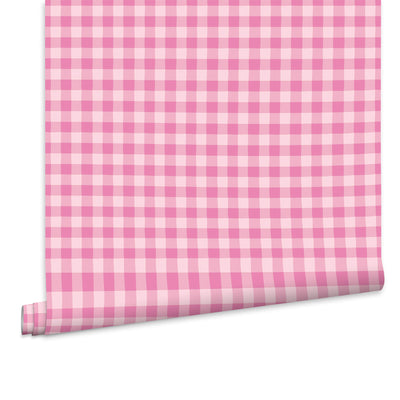 Fien & Teun - Behang Boerenruit roze