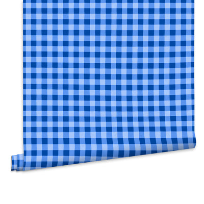 Fien & Teun - Behang Boerenruit blauw