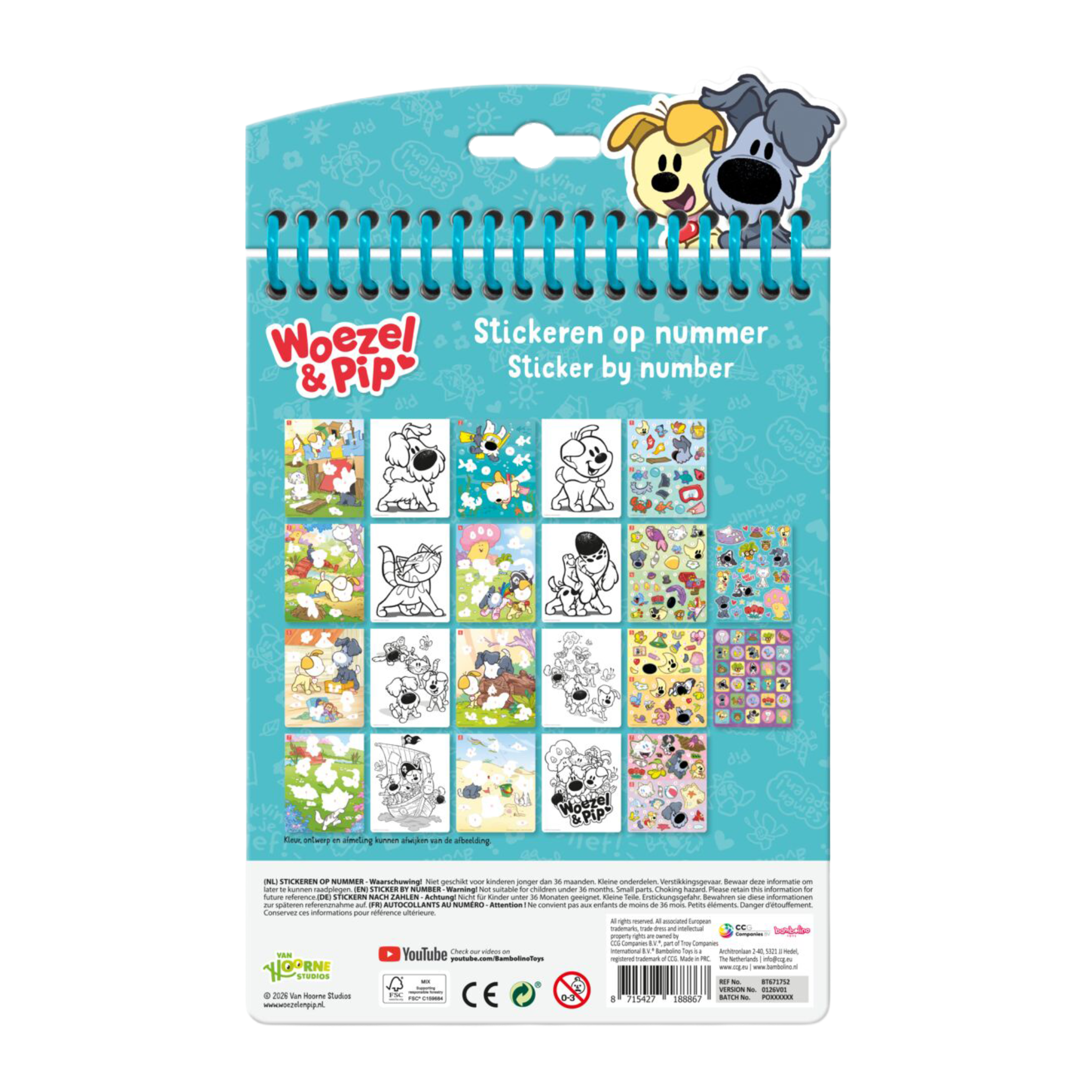 Woezel & Pip - Sticker op nummer