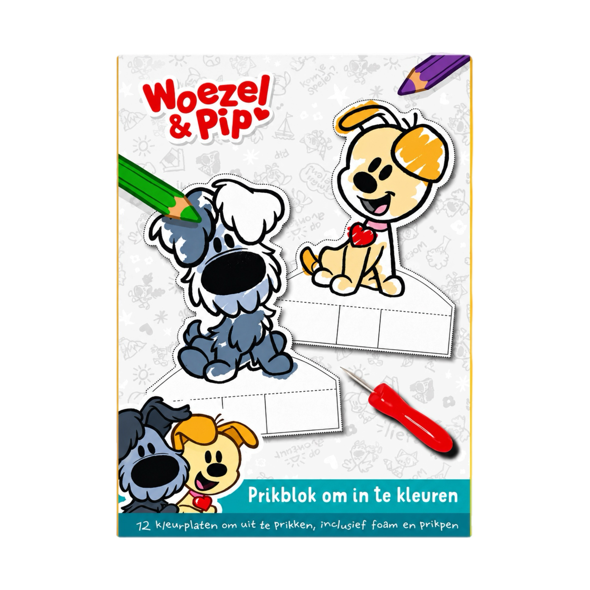 Woezel & Pip - Prikblok om in te kleuren