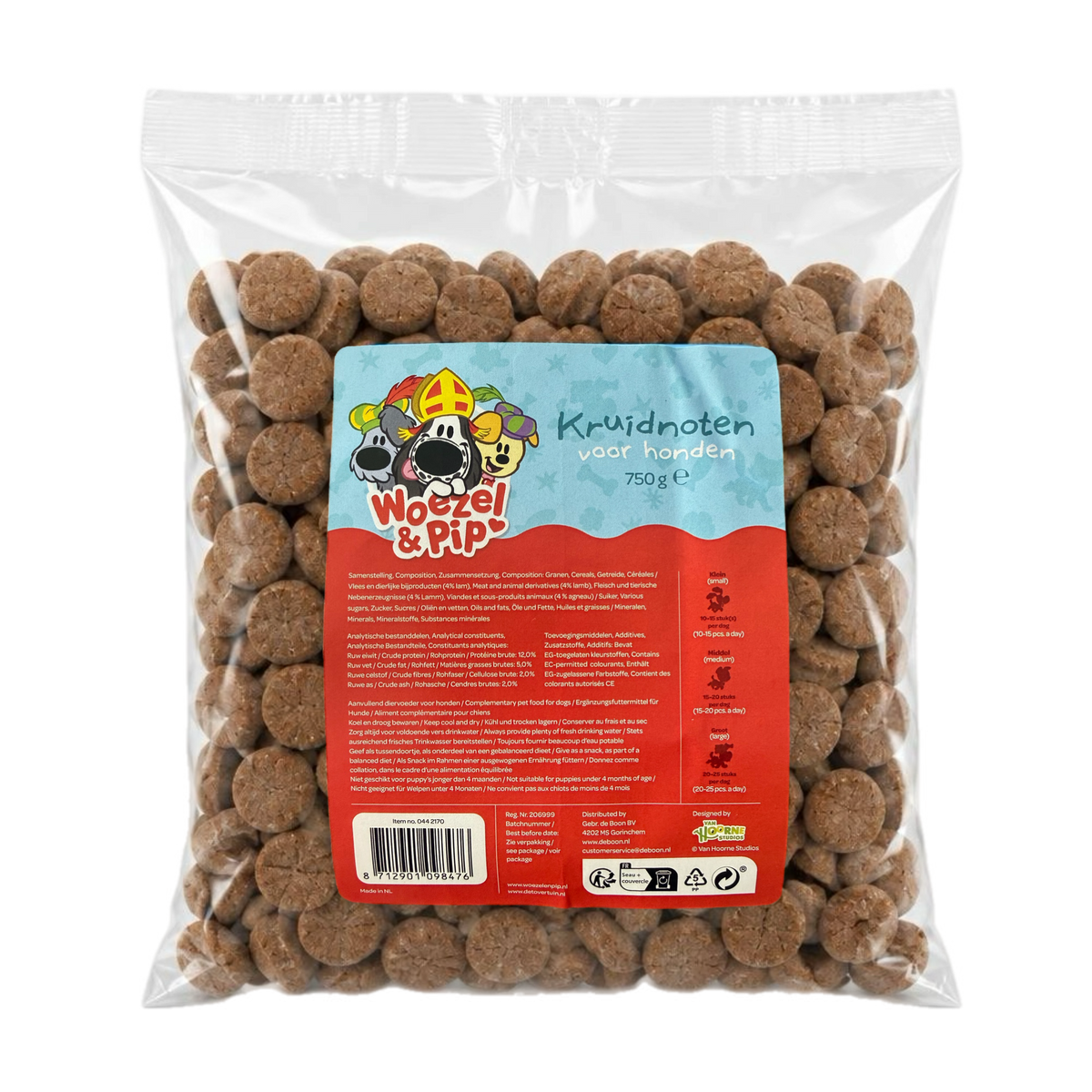Woezel & Pip - kruidnoten voor hond zak 750gr