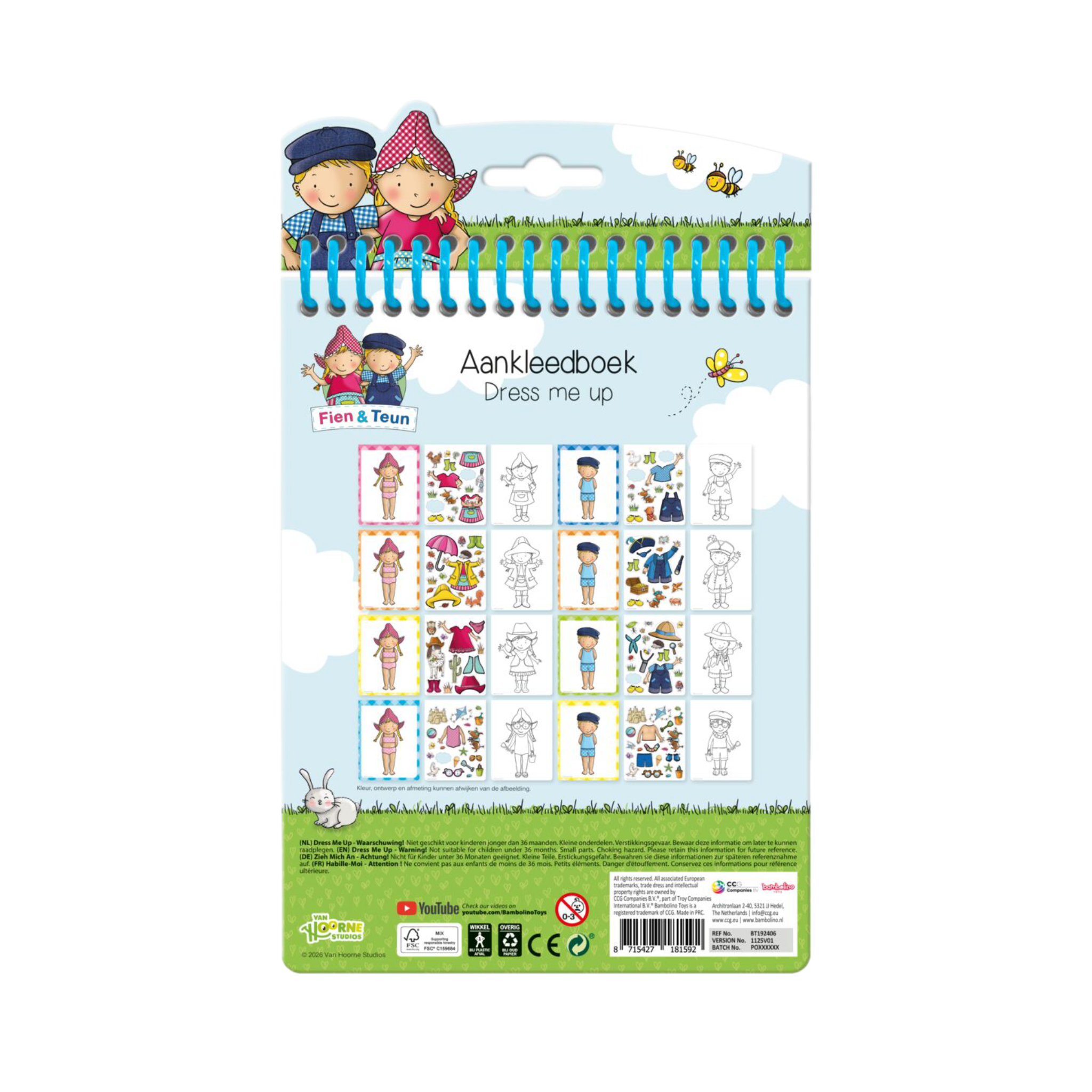 Fien & Teun - Aankleedboek met stickers - Van Hoorne Shop