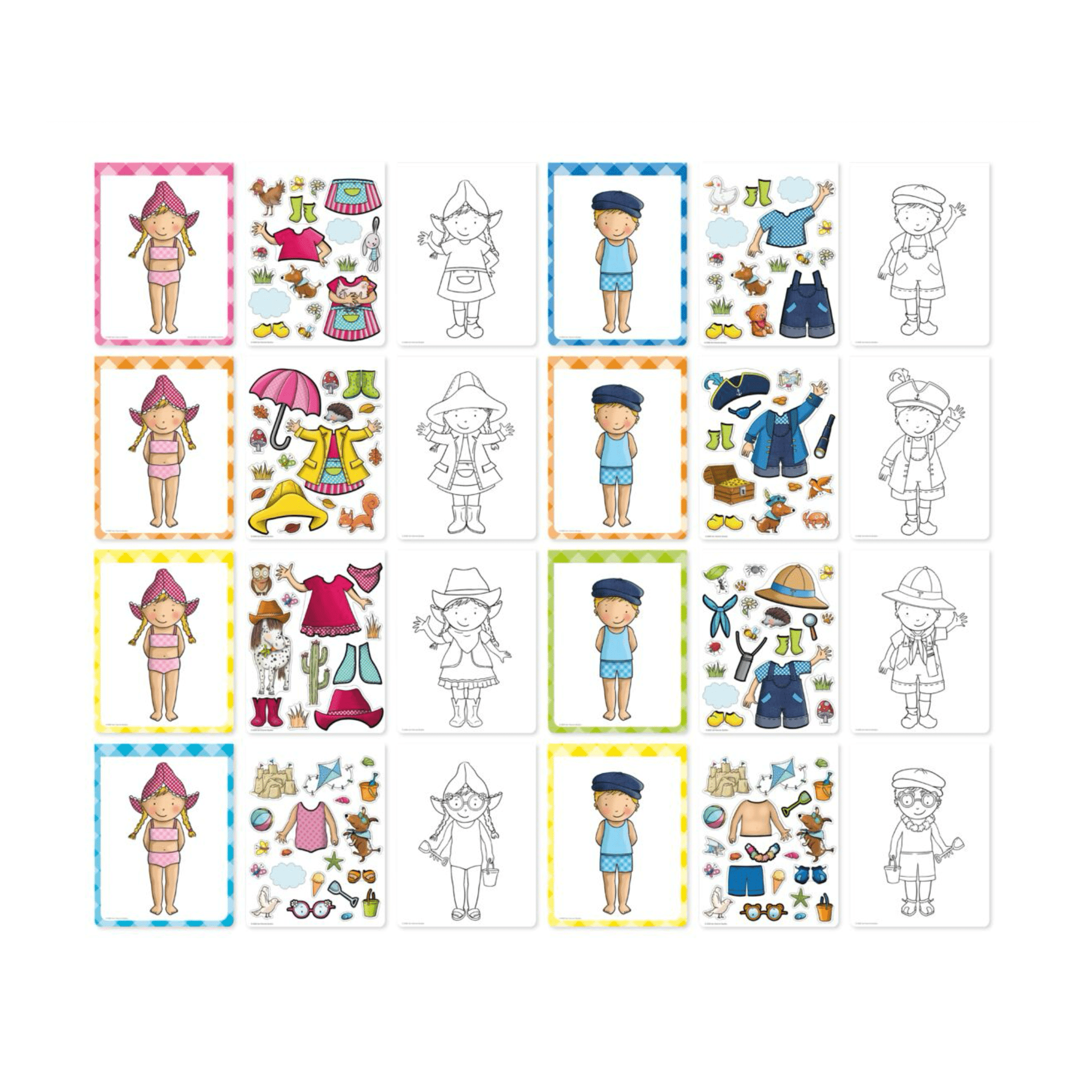 Fien & Teun - Aankleedboek met stickers - Van Hoorne Shop