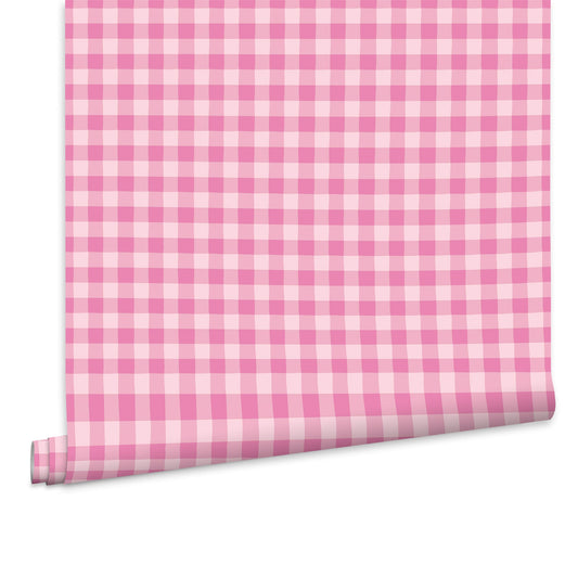 Fien & Teun - Behang Boerenruit roze - Van Hoorne Shop