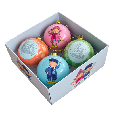 Fien & Teun - Kerstballen box 4 stuks - Van Hoorne Shop
