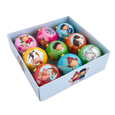 Fien & Teun - Kerstballen box 9 stuks - Van Hoorne Shop