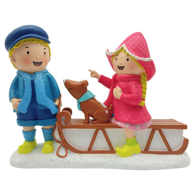 Fien & Teun - Kerstornament op de slee 3d - Van Hoorne Shop