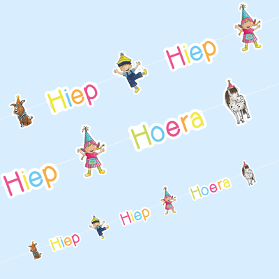 Fien & Teun - Letterslinger 'Hiep hiep Hoera' Fien & Teun (265cm) - Van Hoorne Shop