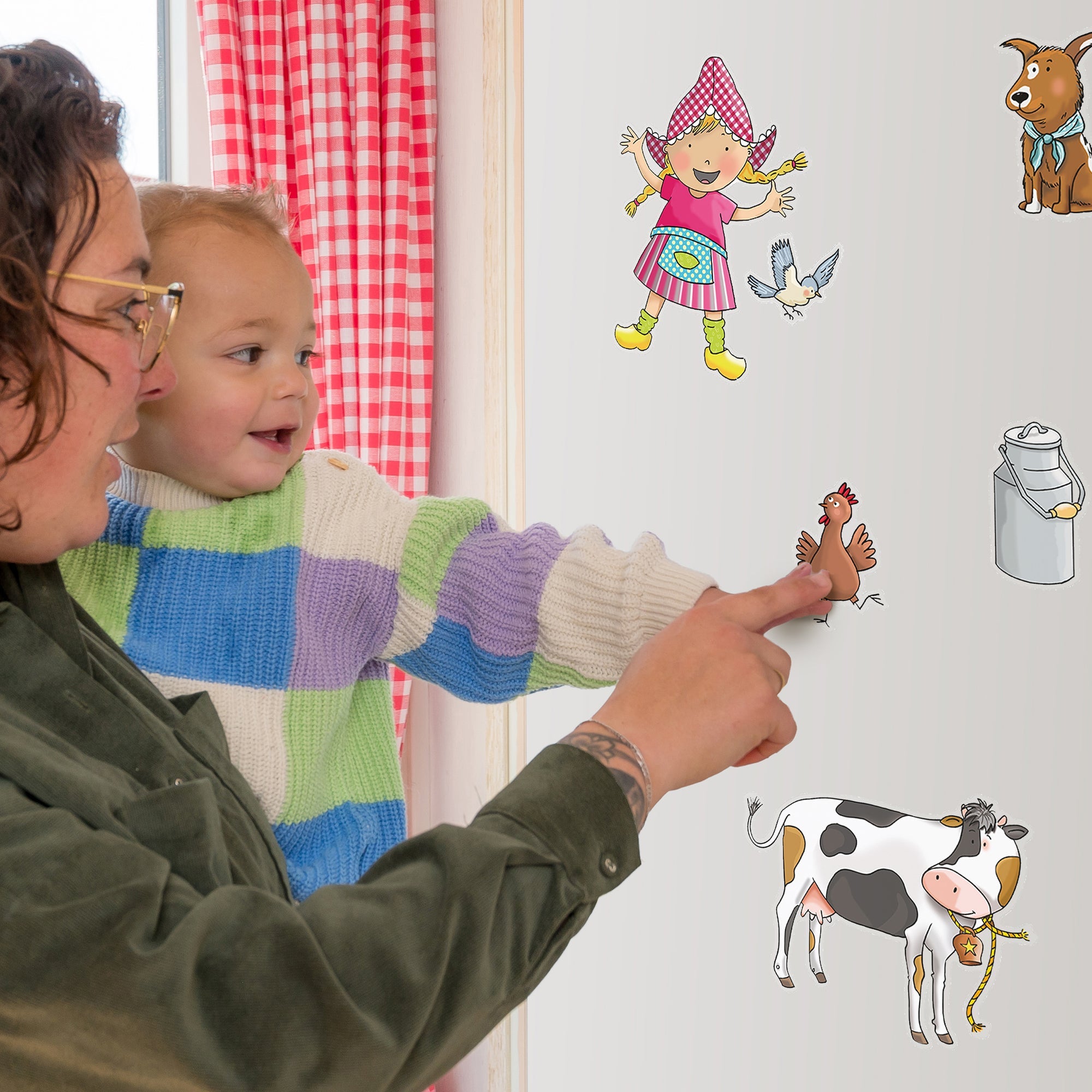 Fien & Teun - Muursticker A4 set - Van Hoorne Shop