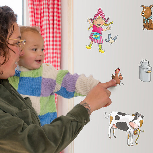 Fien & Teun - Muursticker A4 set - Van Hoorne Shop