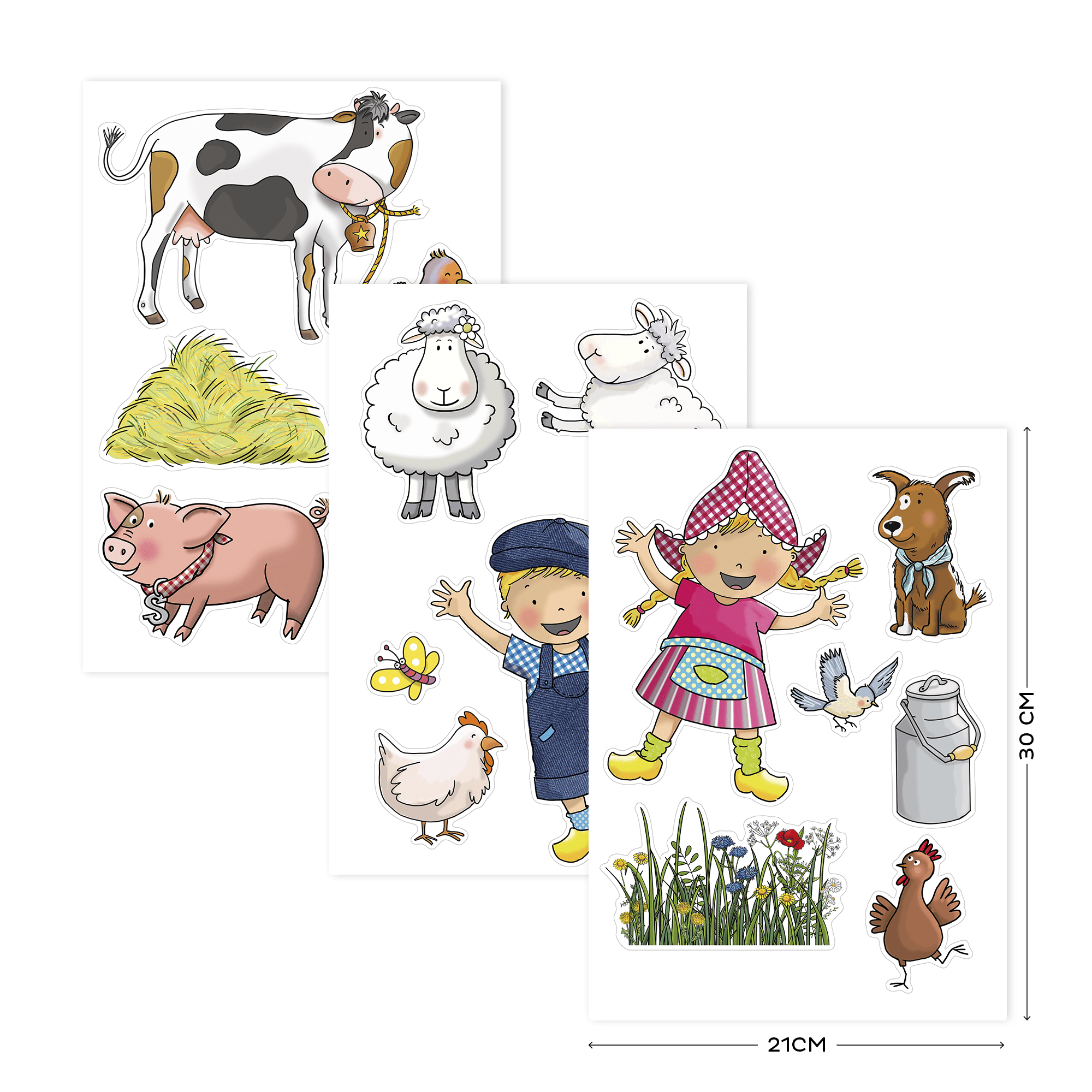 Fien & Teun - Muursticker A4 set - Van Hoorne Shop