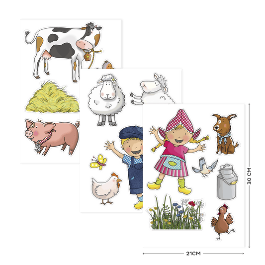 Fien & Teun - Muursticker A4 set - Van Hoorne Shop