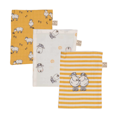 Mike & Molly - Washandjes set van 3 - Van Hoorne Shop