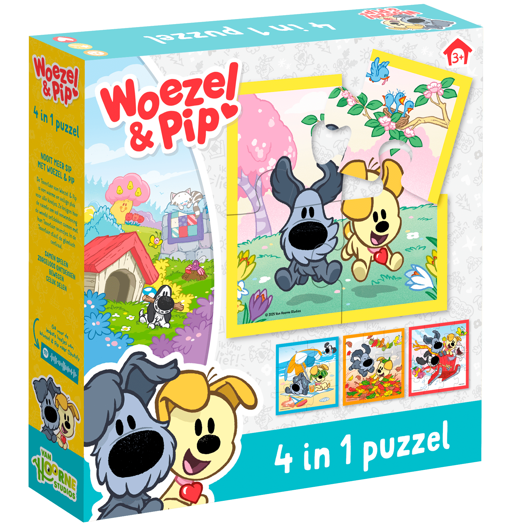 Woezel & Pip - 4 in 1 Puzzel - Van Hoorne Shop