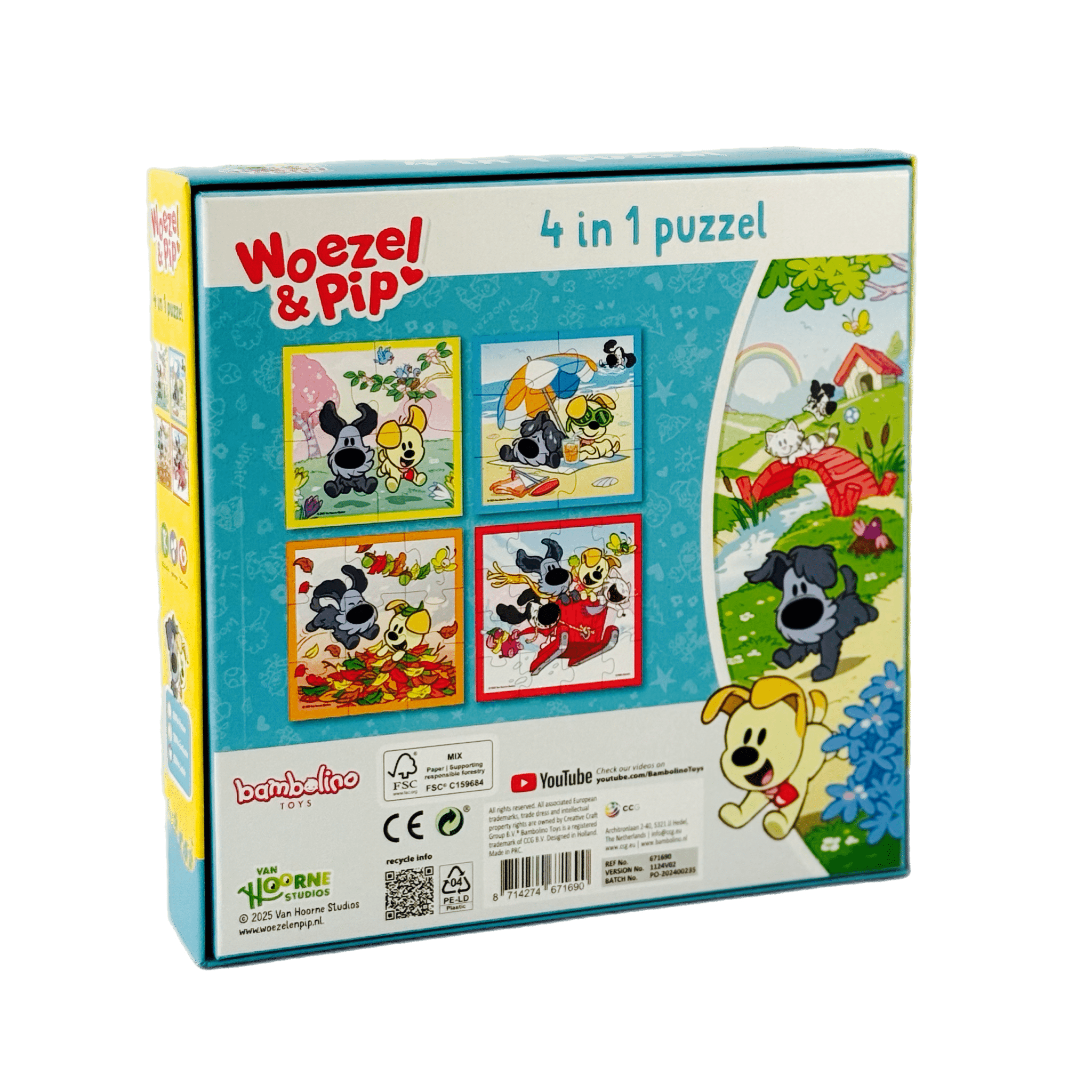 Woezel & Pip - 4 in 1 Puzzel - Van Hoorne Shop