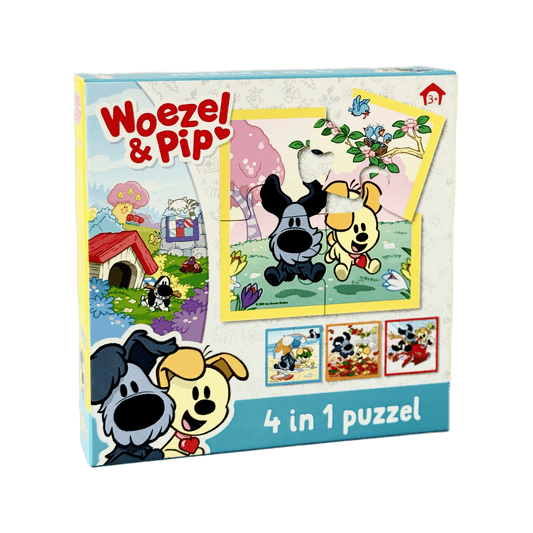 Woezel & Pip - 4 in 1 Puzzel - Van Hoorne Shop
