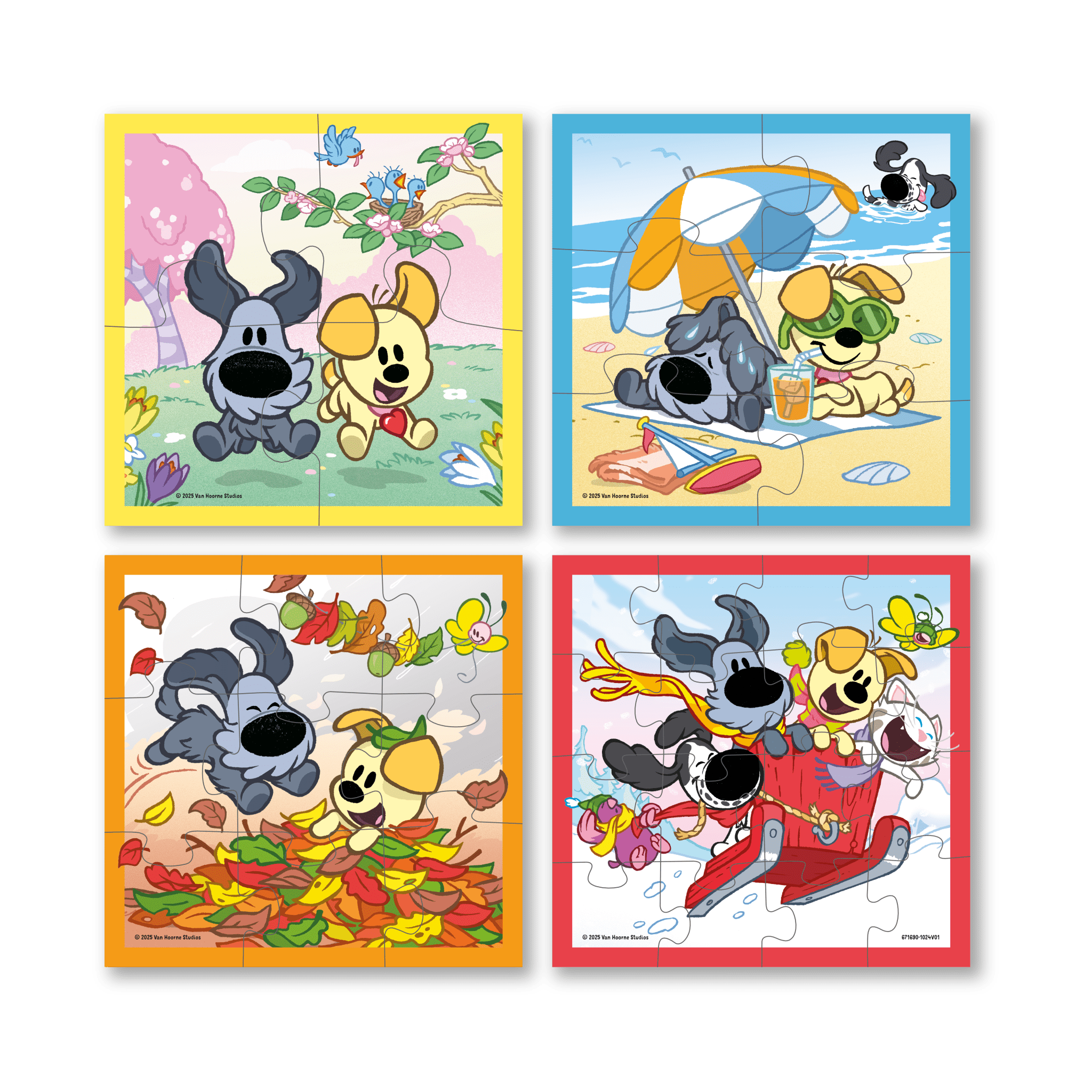 Woezel & Pip - 4 in 1 Puzzel - Van Hoorne Shop