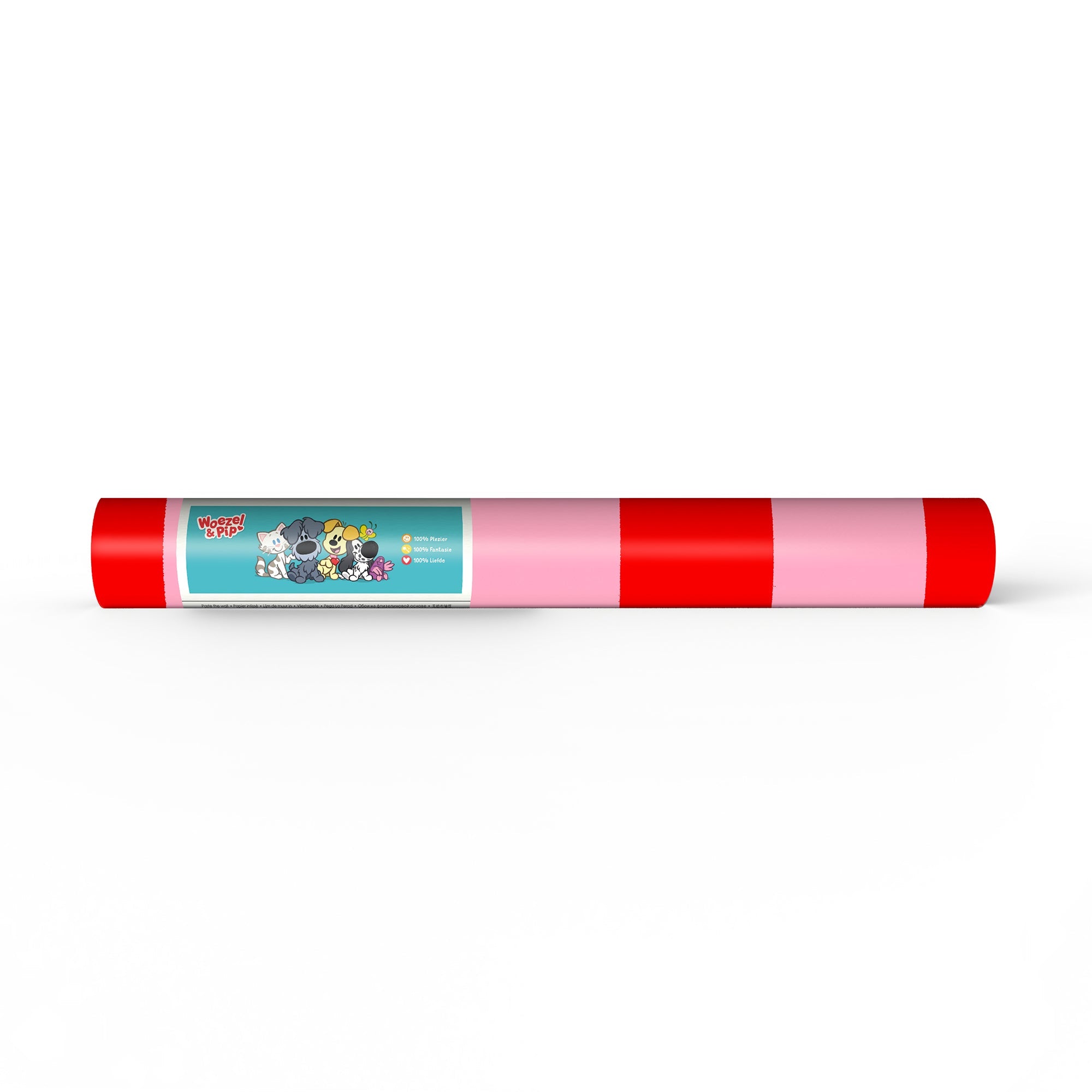 Woezel & Pip - Behang Toversliert rood/roze - Van Hoorne Shop