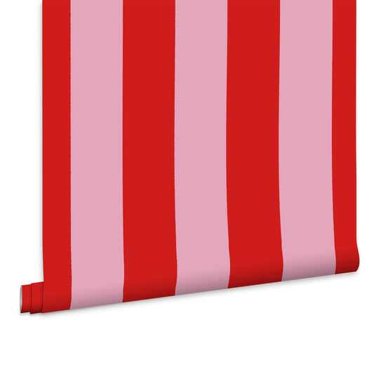 Woezel & Pip - Behang Toversliert rood/roze - Van Hoorne Shop