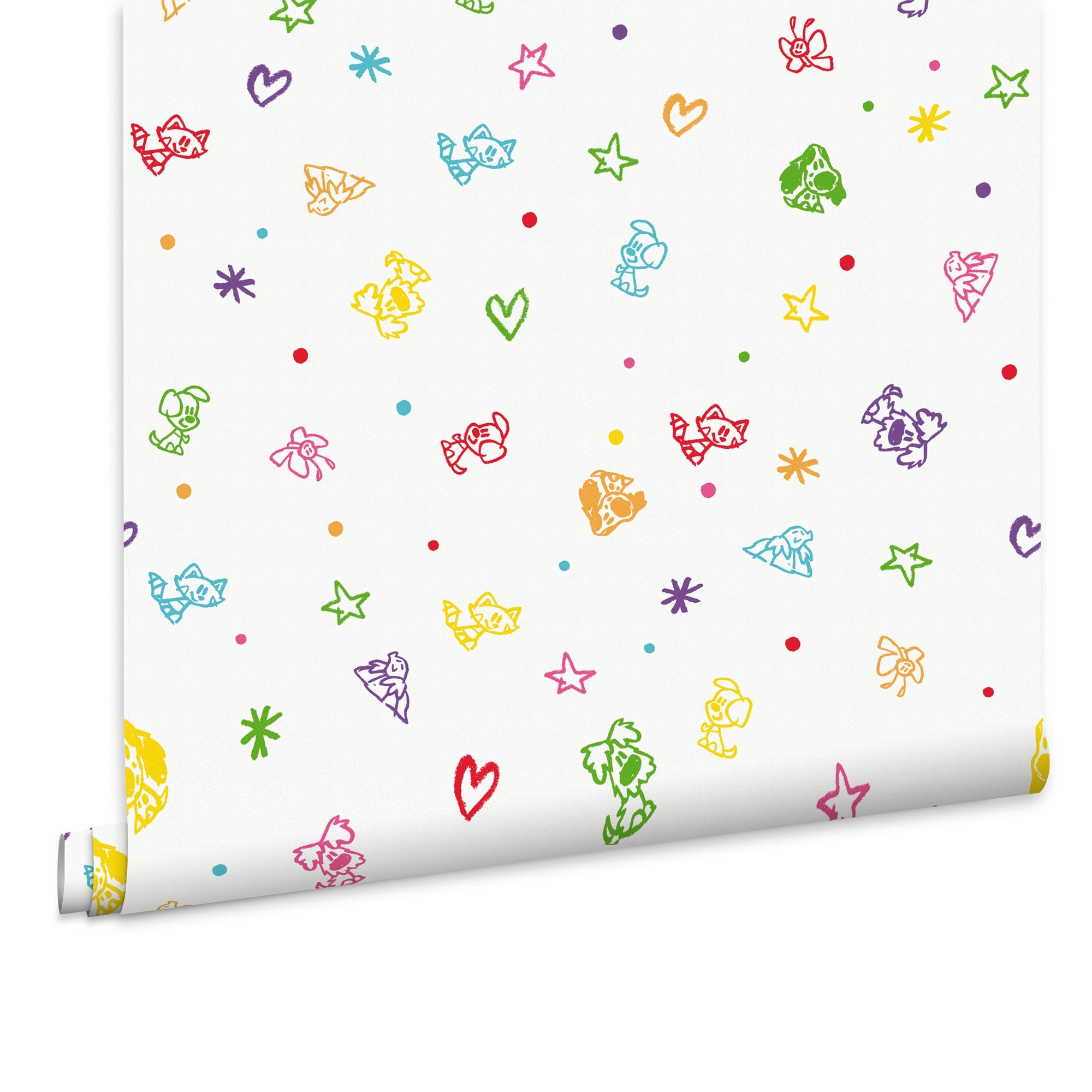 Woezel & Pip - Behang Wonderprent multi - Van Hoorne Shop