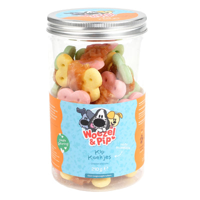 Woezel & Pip - Hond - Kipkoekjes in pot 210 gram - Van Hoorne Shop