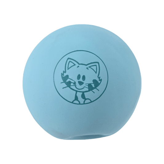 Woezel & Pip - Hondenspeelgoed - Bal latex Buurpoes blauw 7,5cm - Van Hoorne Shop