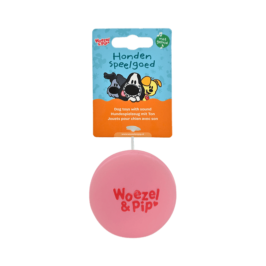 Woezel & Pip - Hondenspeelgoed - Bal latex Pip roze 7,5cm - Van Hoorne Shop