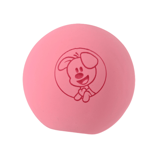 Woezel & Pip - Hondenspeelgoed - Bal latex Pip roze 7,5cm - Van Hoorne Shop