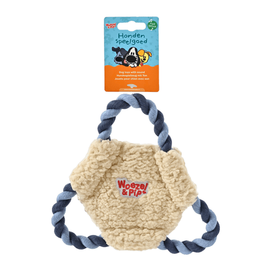 Woezel & Pip - Hondenspeelgoed - frisbee touw Woezel met piep 20cm - Van Hoorne Shop