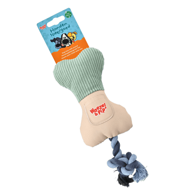 Woezel & Pip - Hondenspeelgoed - Snackbot met touw en piep groen 20CM - Van Hoorne Shop