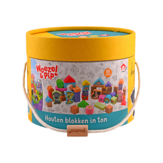 Woezel & Pip - Houten blokken in ton - Van Hoorne Shop
