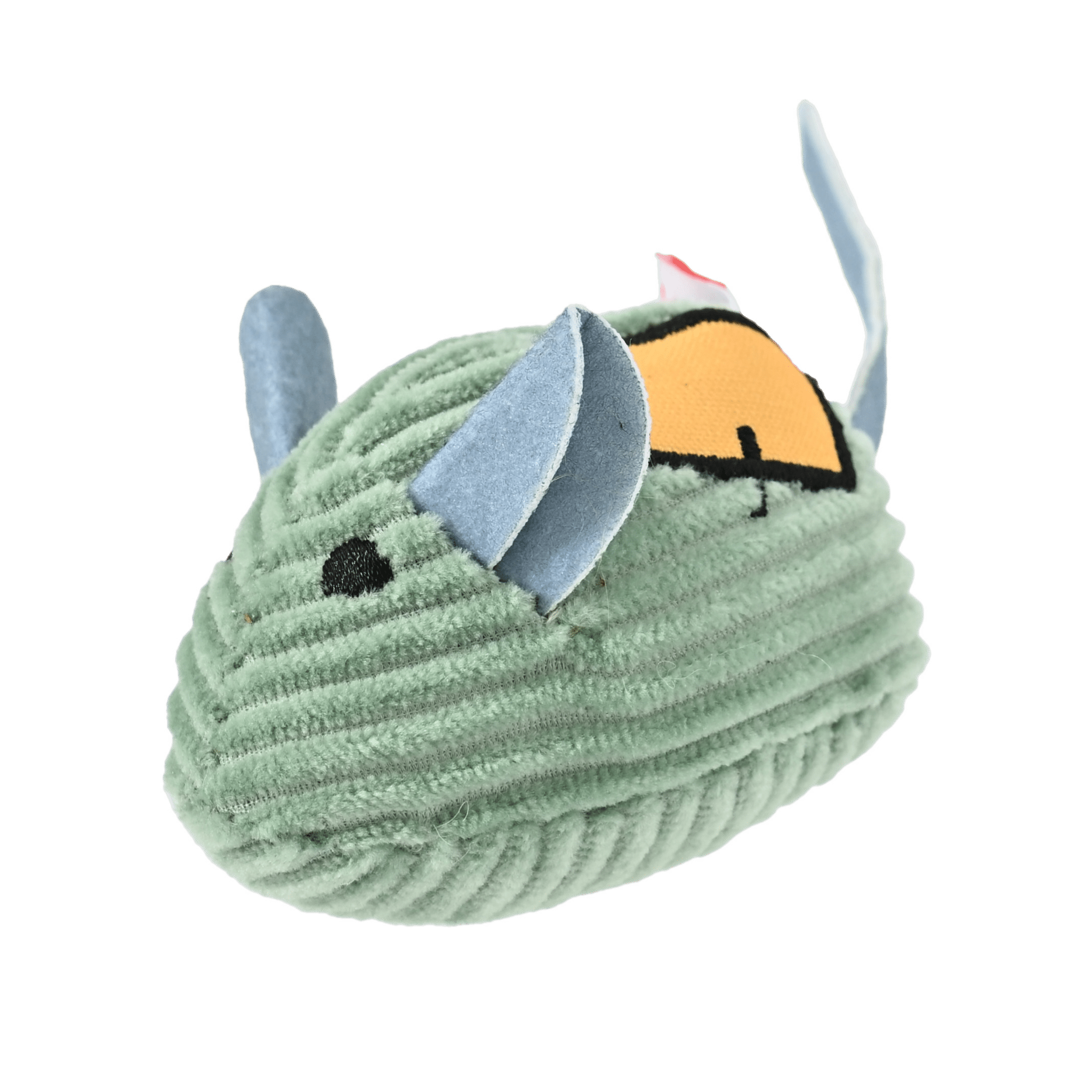 Woezel & Pip - Kattenspeelgoed - Muis met bel en kattenkruid - Corduroy groen 8 cm - Van Hoorne Shop