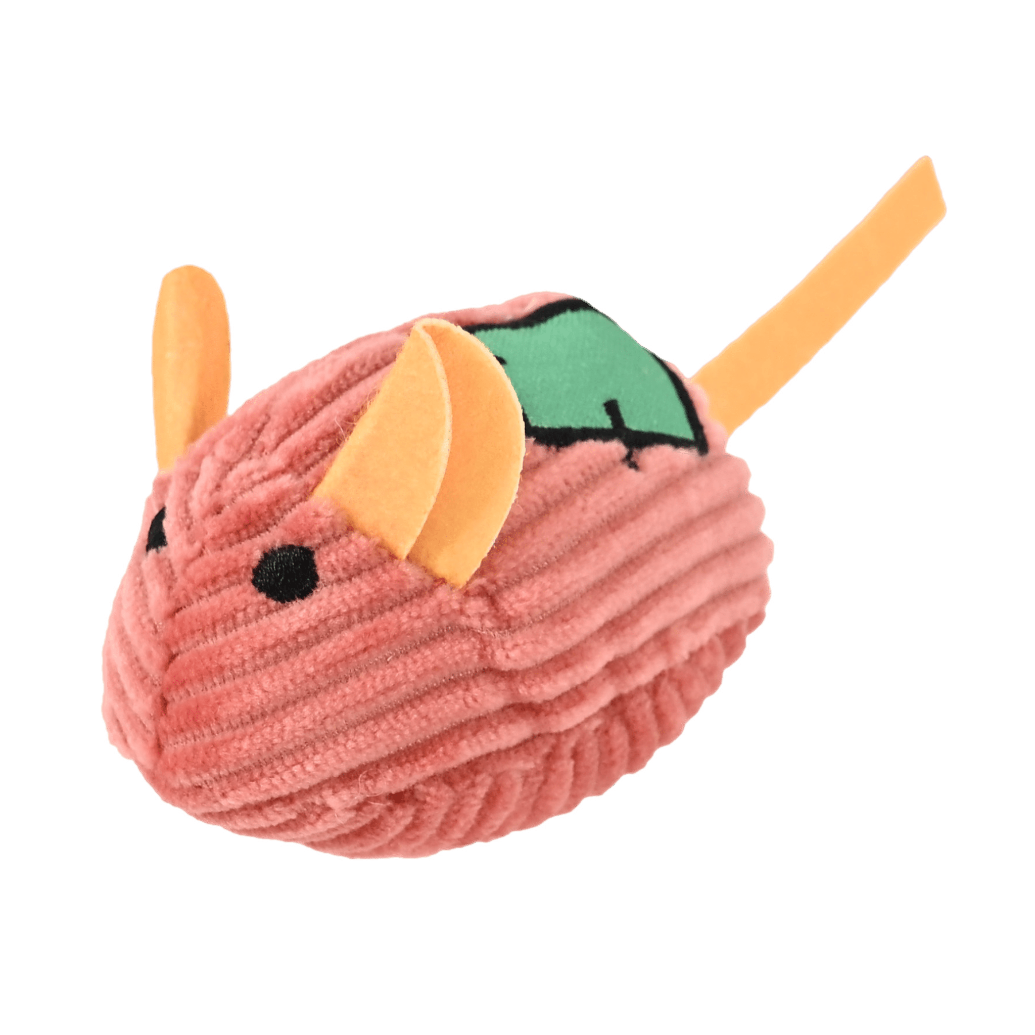 Woezel & Pip - Kattenspeelgoed - Muis met bel en kattenkruid - Corduroy rood 8 cm - Van Hoorne Shop