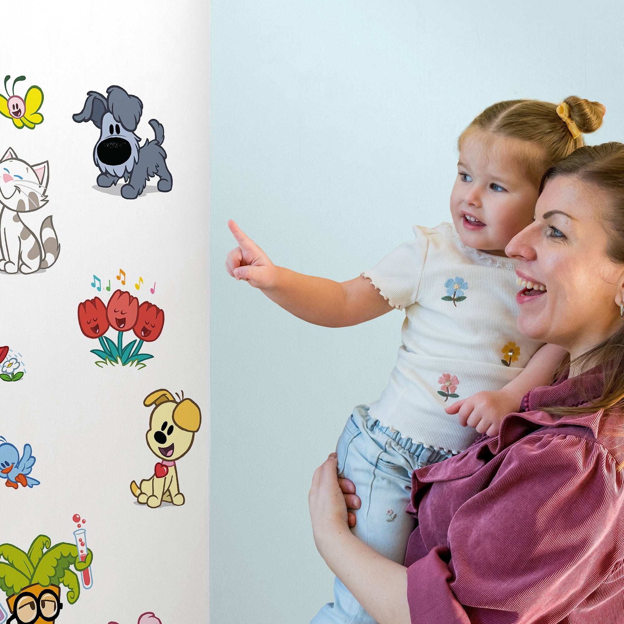 Woezel & Pip - Muursticker A4 set - Van Hoorne Shop