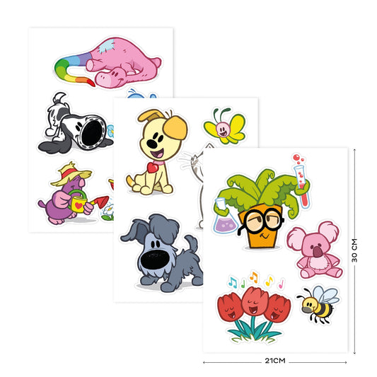 Woezel & Pip - Muursticker A4 set - Van Hoorne Shop