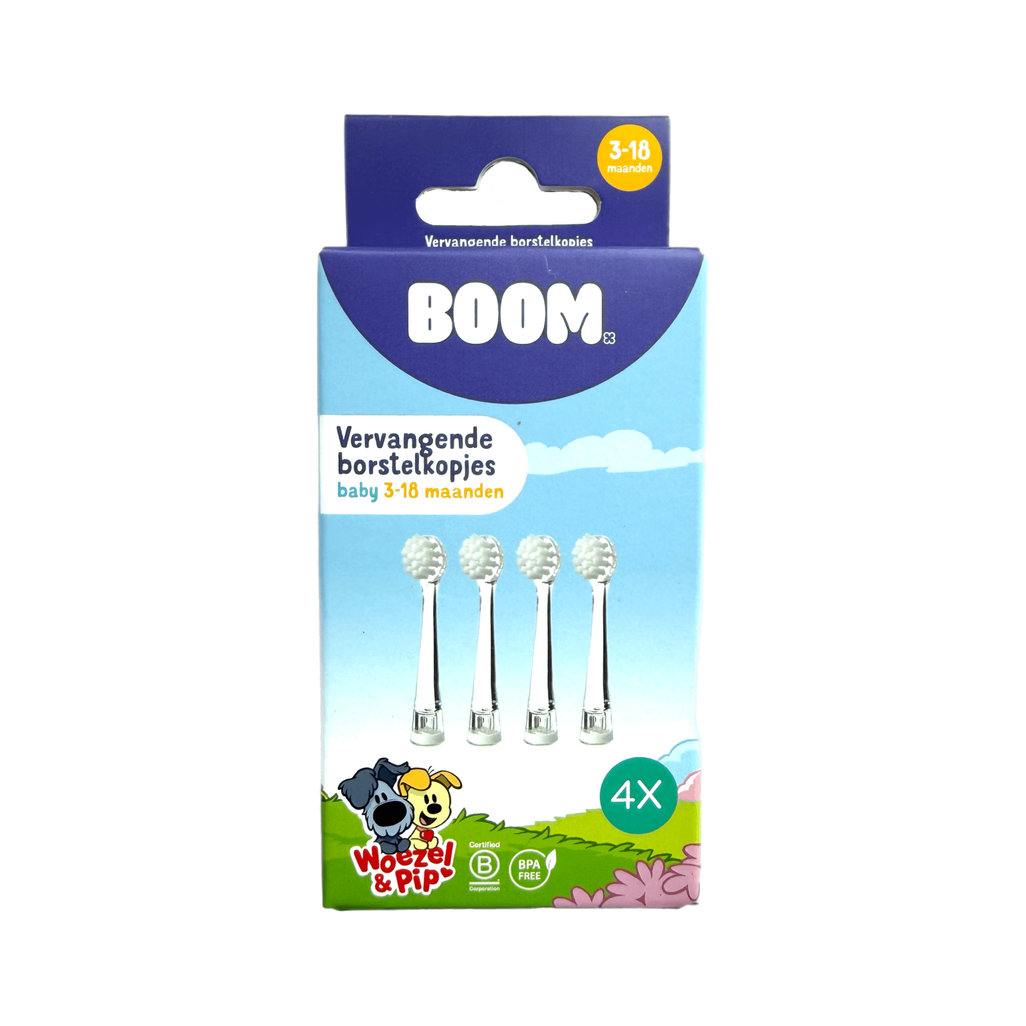 Woezel & Pip - Opzetborstels Baby 4 - pack - Van Hoorne Shop