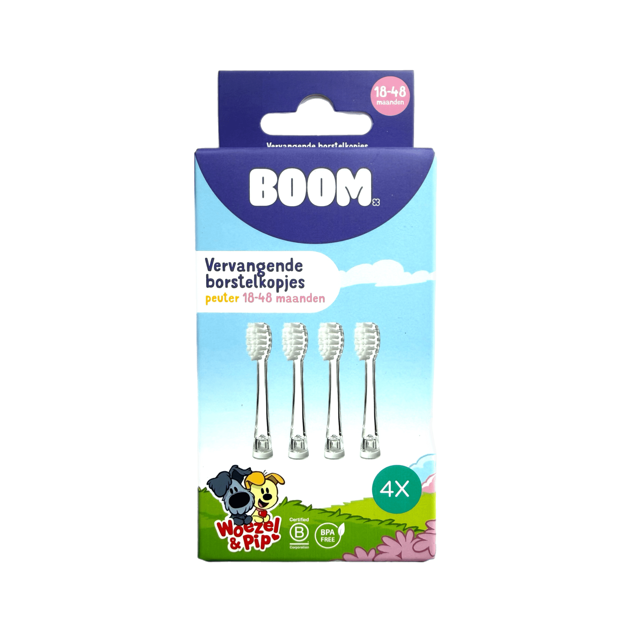 Woezel & Pip - Opzetborstels Peuter 4 - pack - Van Hoorne Shop