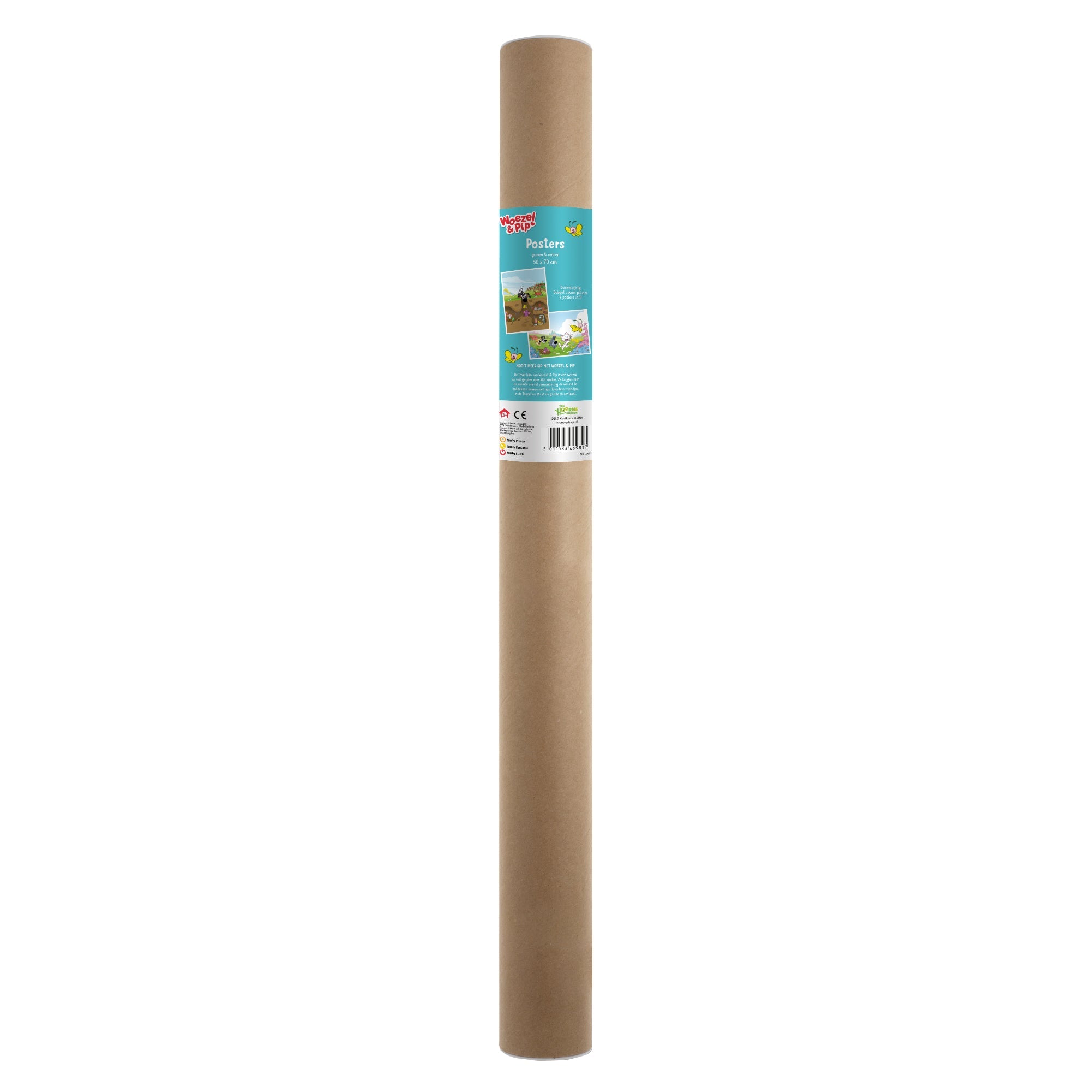 Woezel & Pip - Poster Graven & Rennen 50x70cm - Van Hoorne Shop