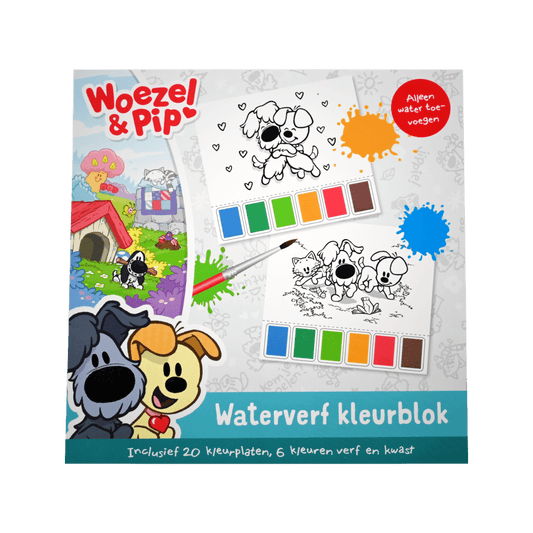 Woezel & Pip - Waterverf kleurblok - Van Hoorne Shop