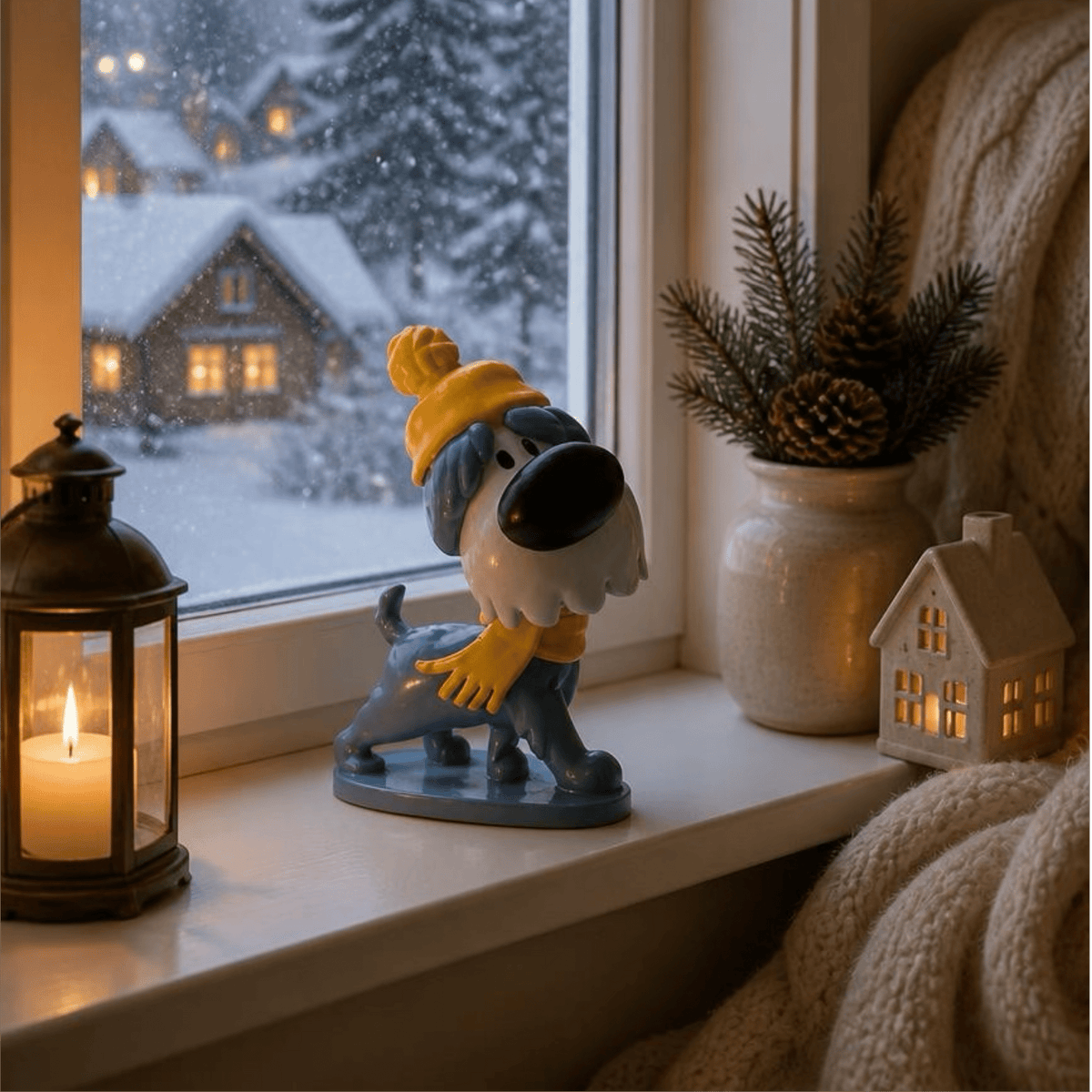 Woezel & Pip - Winterornament Woezel staand 3D - Van Hoorne Shop